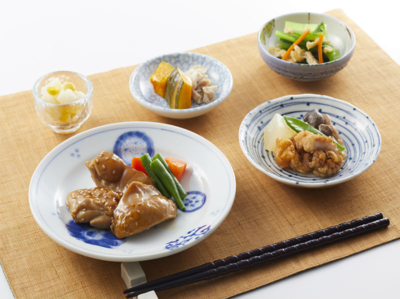鶏肉の照り煮と蛸の唐揚げ