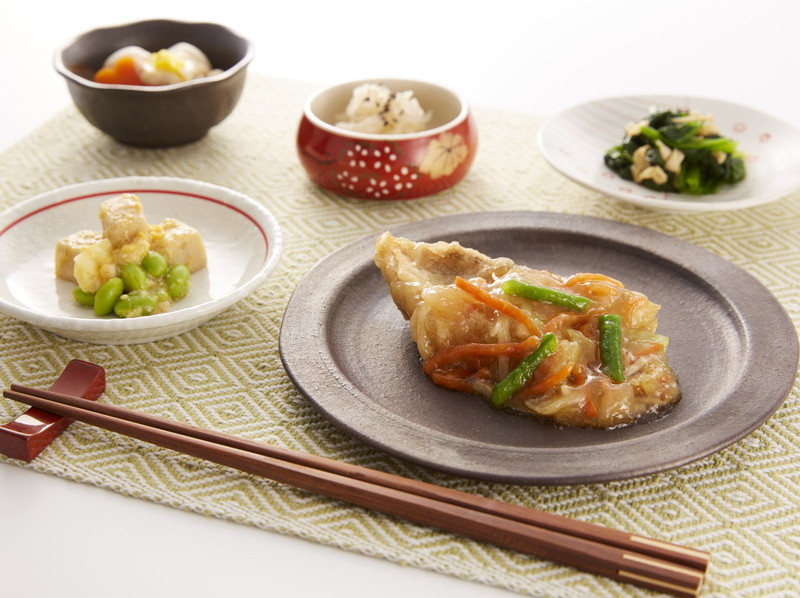 赤魚の揚げ煮野菜あんかけ